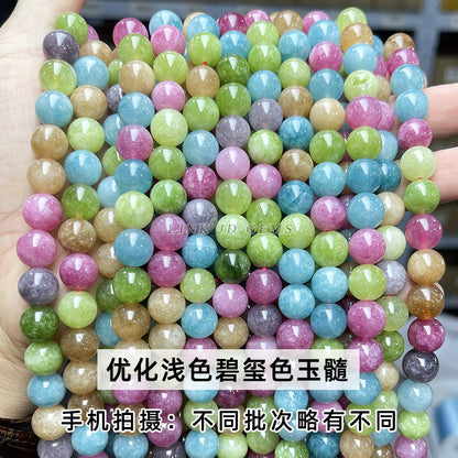 Imitation Tourmaline High Quality Chalcedony Loose Bead Bracelet