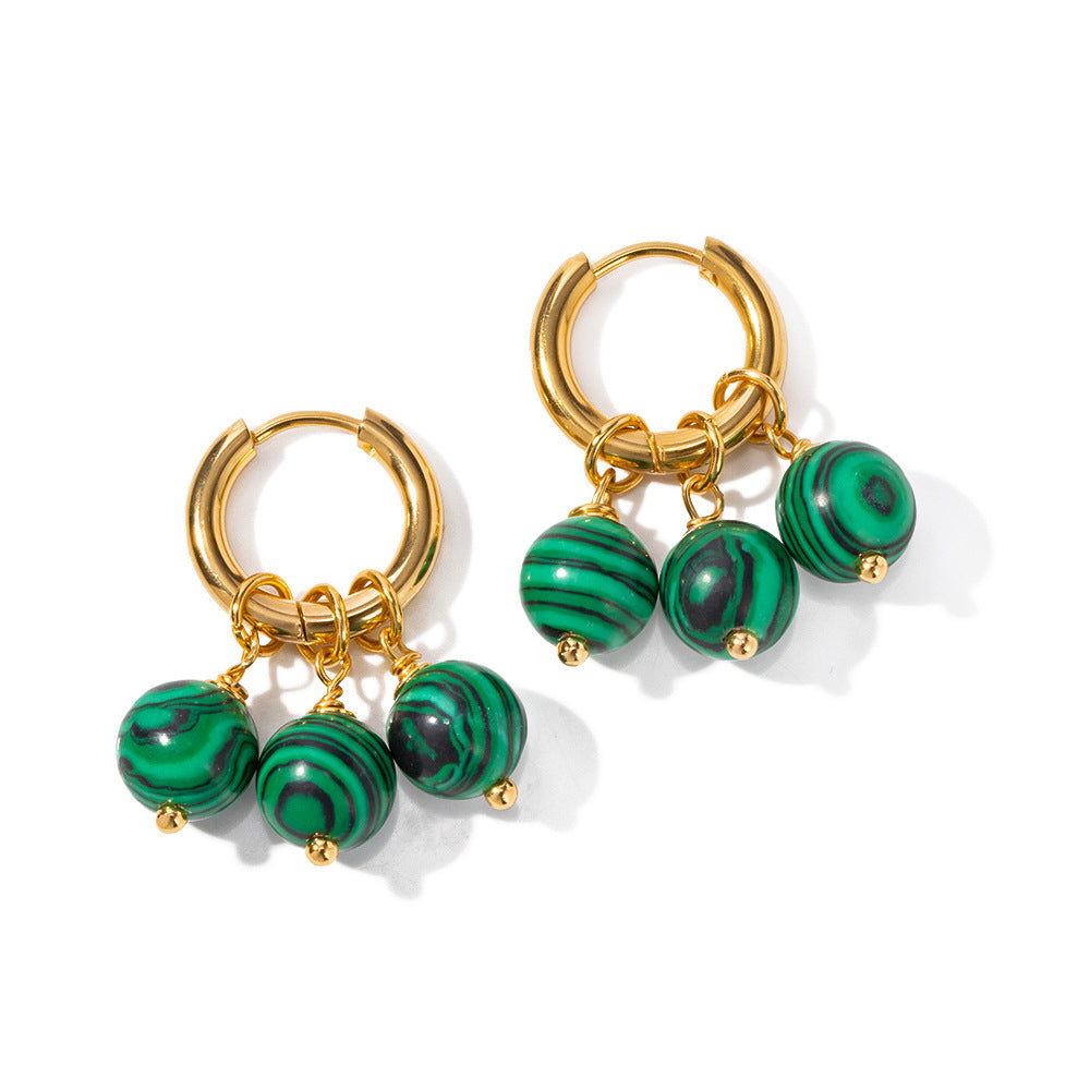 Malachite Tassel Drop Earrings