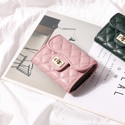 Simple sheepskin card bag women's leather line card clip