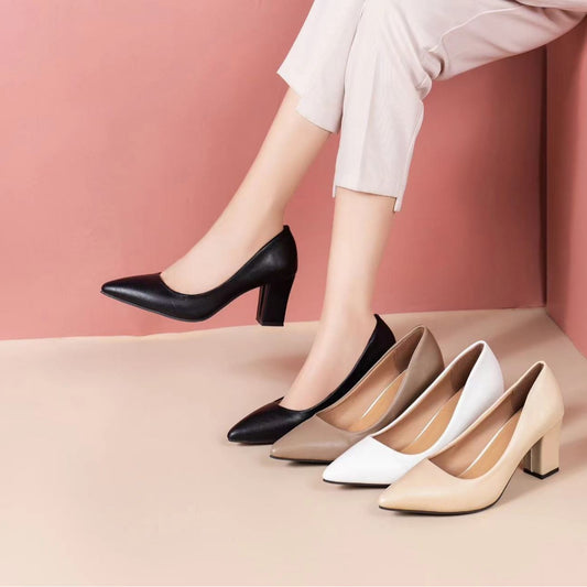 Fashion single shoes women's thick heel