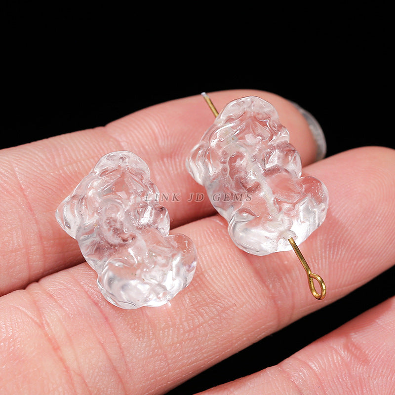 Natural white crystal jewelry accessories loose bead engraving