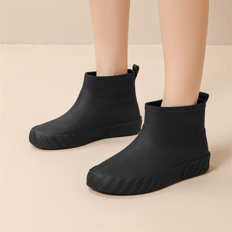 Solid color rain boots non-slip and waterproof