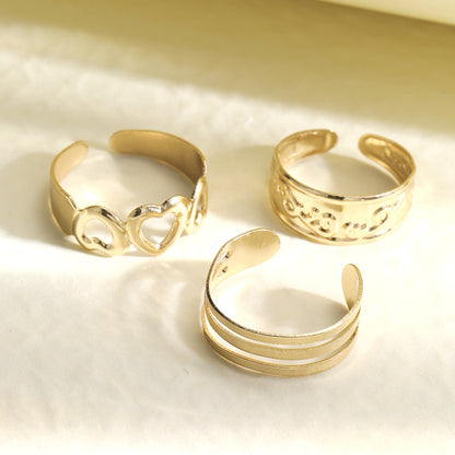 Beach Vacation Metal Ankle Ring Set 3 Pieces