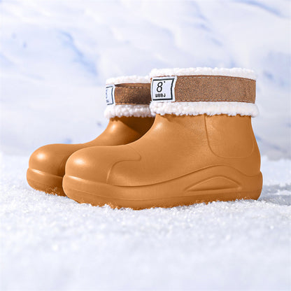 Fleece thermal rain shoes