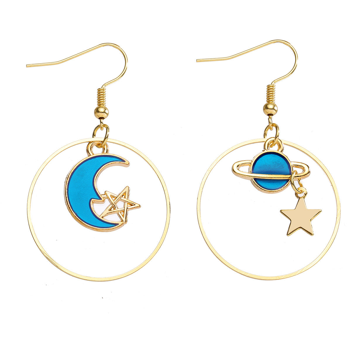 Blue starry sky star earrings shopee earrings