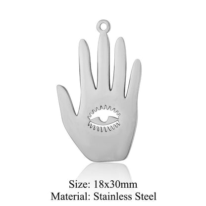 5 pcs/bag eye palm titanium steel pendant fashion