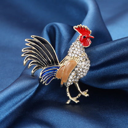 Personalized Painted Cock Brooch