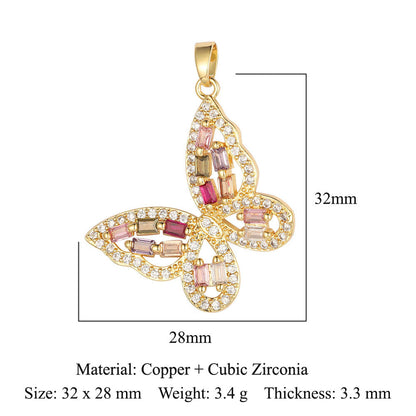 Unicorn love color zirconium copper micro-inlaid necklace pendant