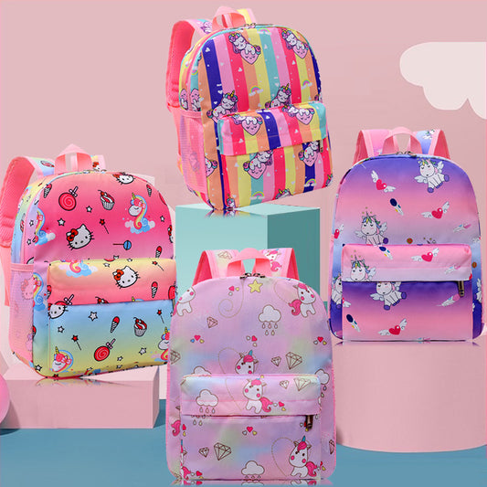 Cartoon cute gradient color children's schoolbag