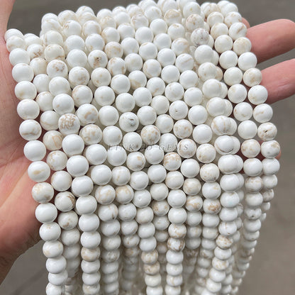 Natural white magnesite round beads turquoise loose beads