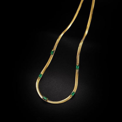 Emerald zircon necklace