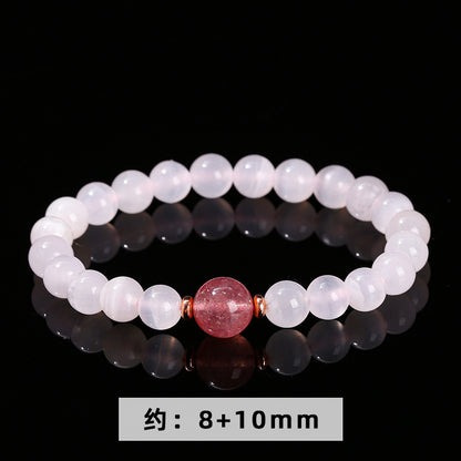 Natural pink calcite bracelet.