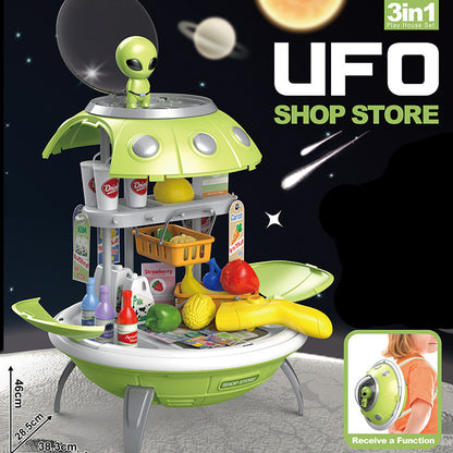 Dress-Up Burger Medical Tools UFO Planet Projection Storage Backpack Pretend Play Toy