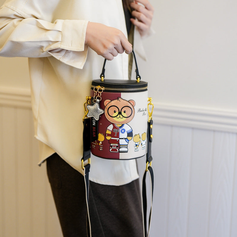 Cartoon bucket bag shoulder bag