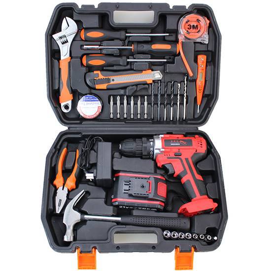 Lithium battery drill comprehensive toolbox set