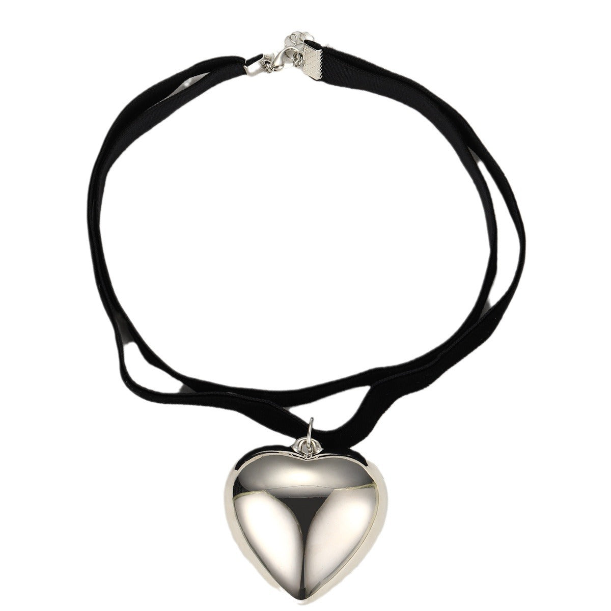 Double-layer velvet heart necklace