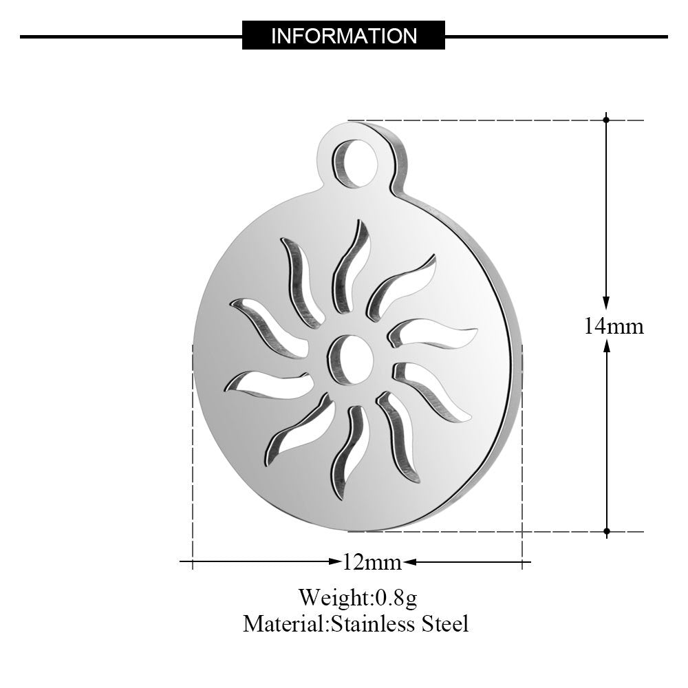 10 pcs/heart-packed sun yoga star moon pendant