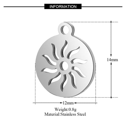 10 pcs/heart-packed sun yoga star moon pendant