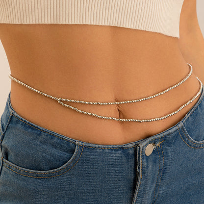 Double Pearl Waist Chain Body Chain