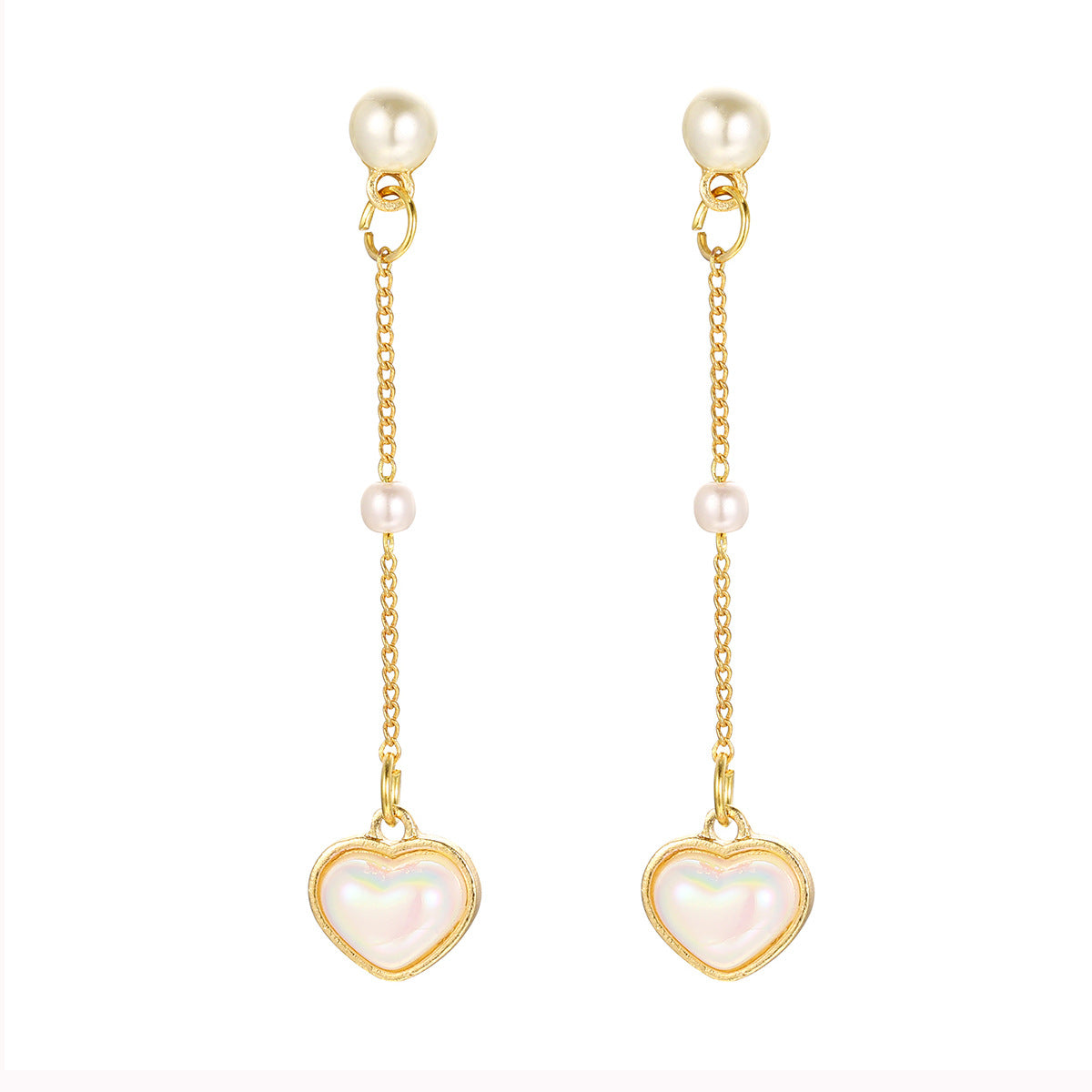 Pearl Heart Earrings