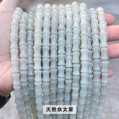 8 * 12Mm natural green Dongling She Taicui bamboo beads loose beads