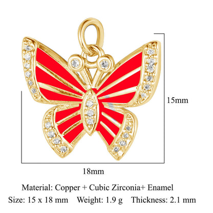 Feather dripping oil crown love copper zircon pendant