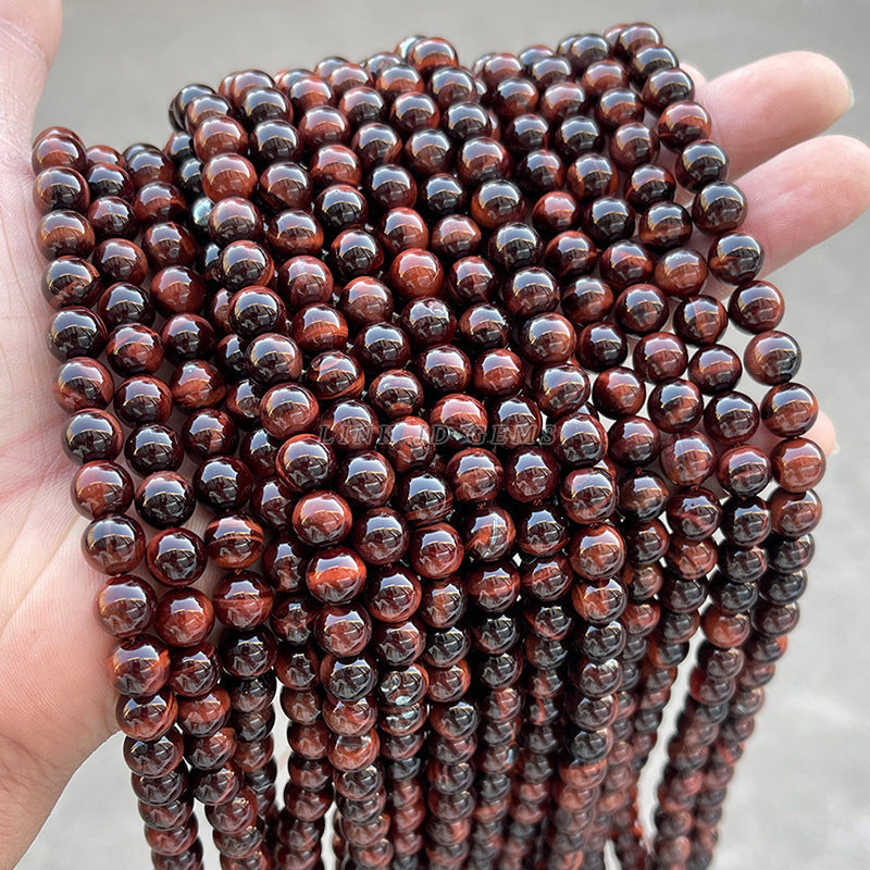 7A Natural Red Tiger's Eye Loose Beads