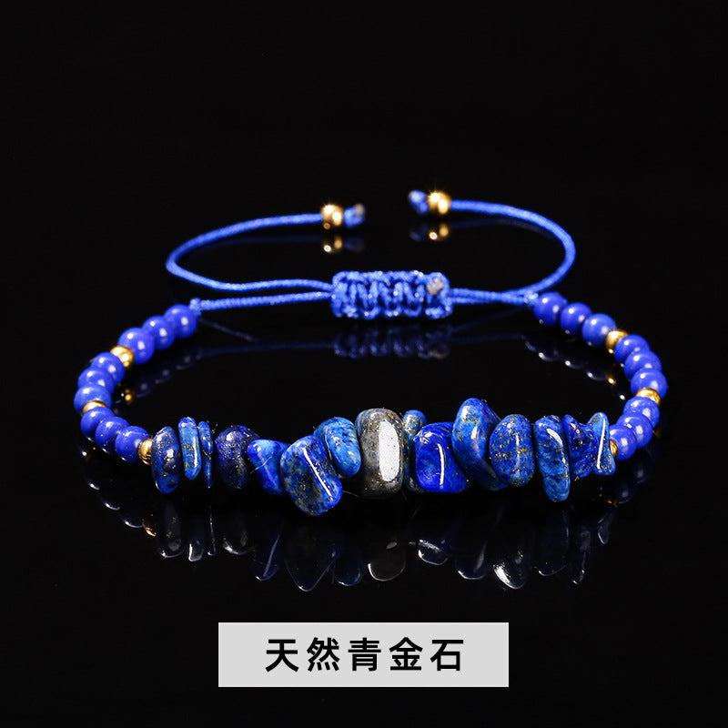 Natural crystal gravel woven bracelet