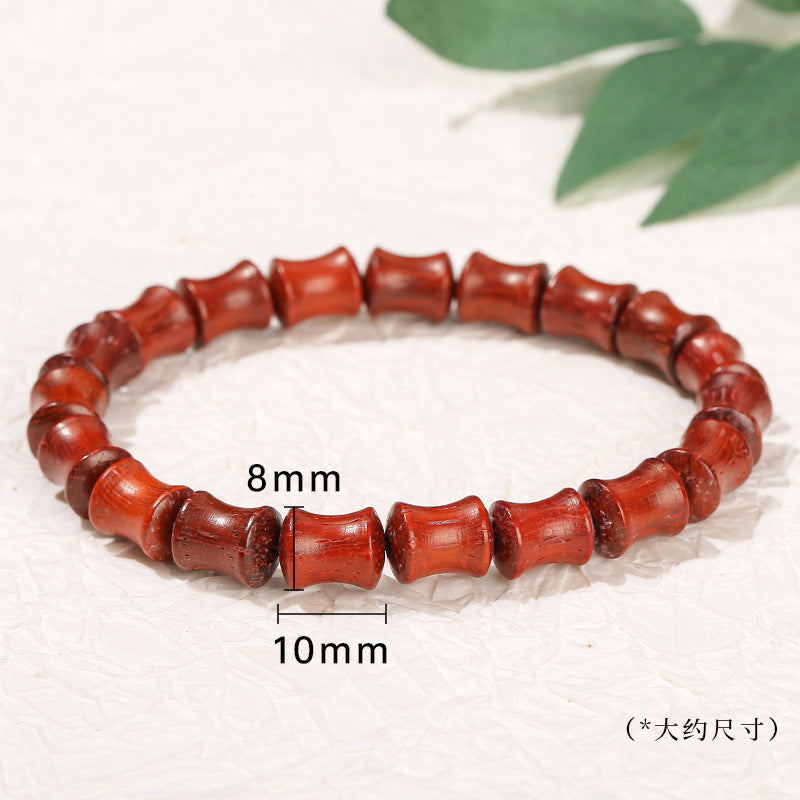 Safflower rosewood bamboo bead bracelet