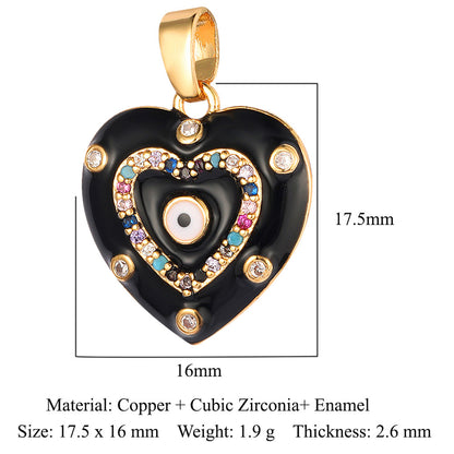 Copper zircon flower love bohemian pendant