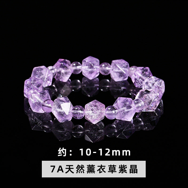 Natural purple jade rectangular sugar cube bracelet