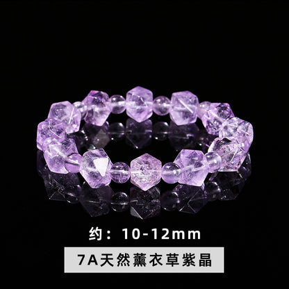 Natural purple jade rectangular sugar cube bracelet