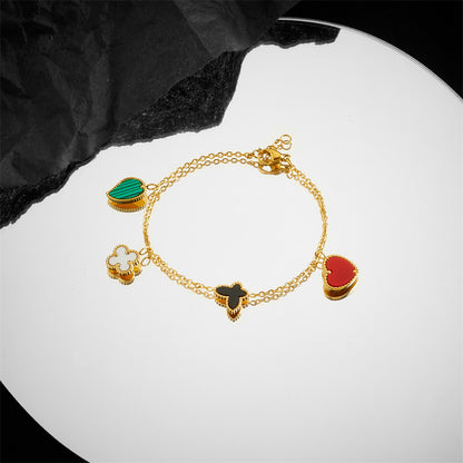 Butterfly love four-leaf clover bracelet