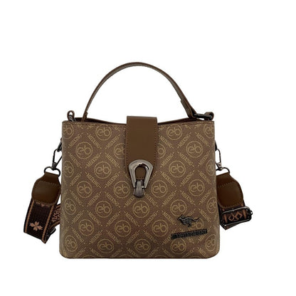 Premium printed letter shoulder handbag