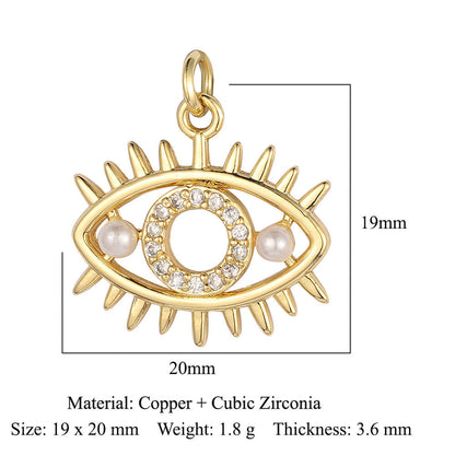 Devil's Eye Cross Copper Zircon Pendant