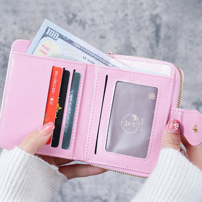 New short wallet, pink.