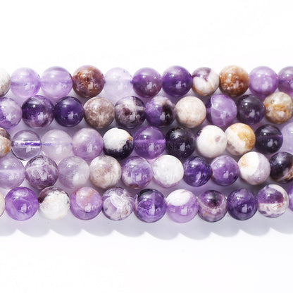 Flower amethyst loose beads, amethyst round beads