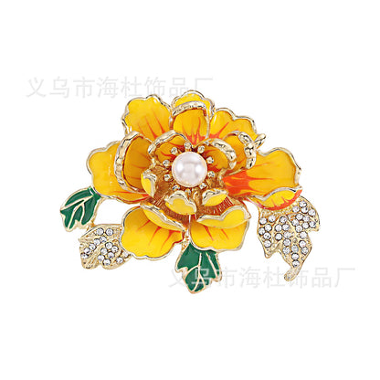 Pearl Peony National Style Brooch