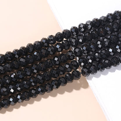 2 * 3Mm cut black pointed crystal abacus beads loose beads