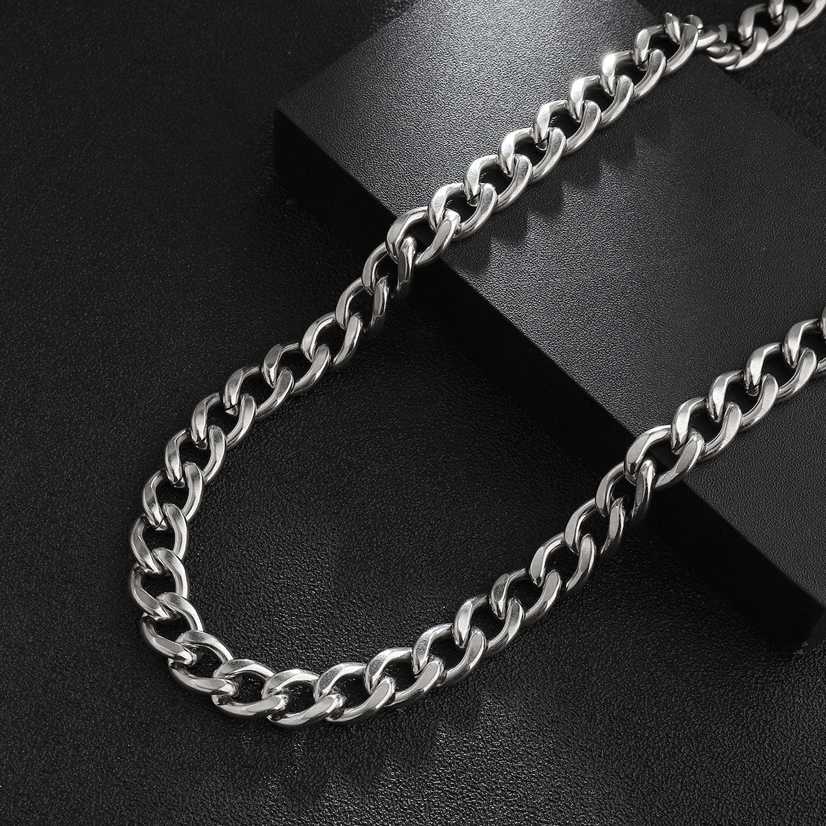 9Mm Titanium Steel NK Chain Necklace Rough Hip Hop Cuban Chain