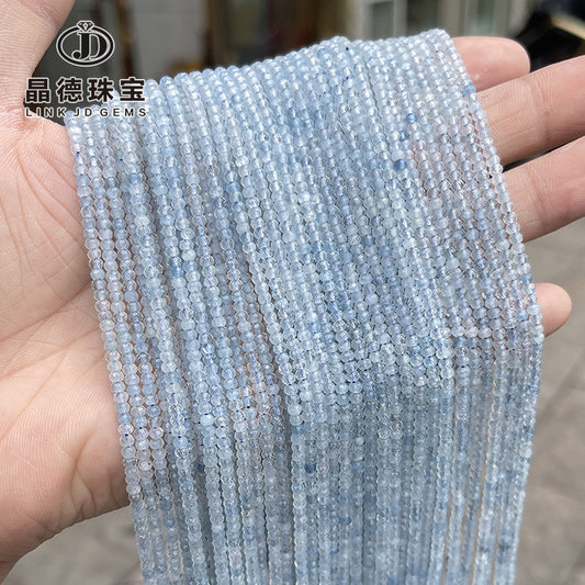 2 * 3Mm Aquamarine Cut Abacus Beads Loose Beads