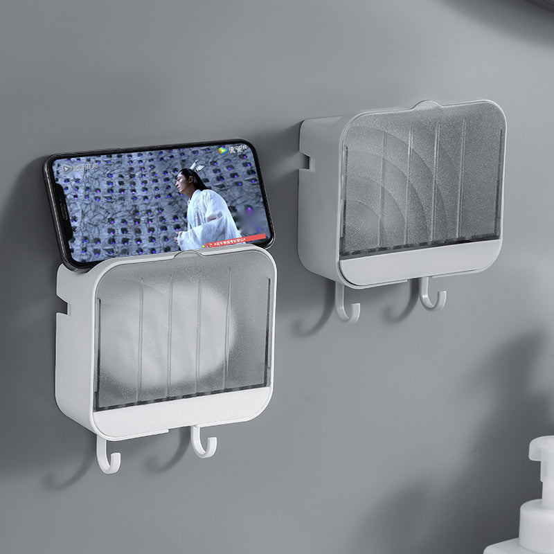 Wall-Mounted Double-Layer Soap Dish, No Drilling Required