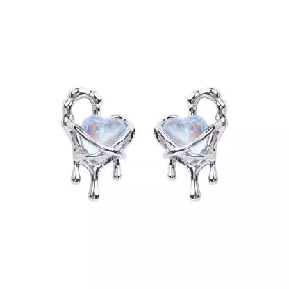 S925 Silver Needle Love Earrings