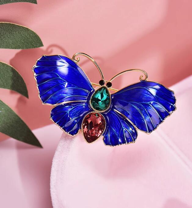 Vintage Enamel Butterfly Brooch