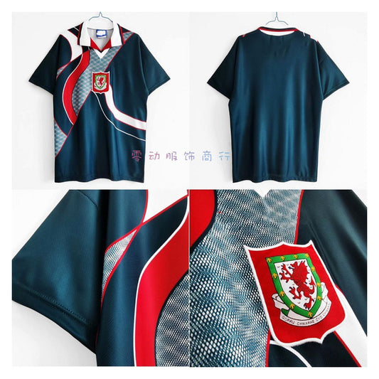 Camiseta retro de visitante de Gales de Giggs Hughes y Rush Goss de la temporada 94-95 