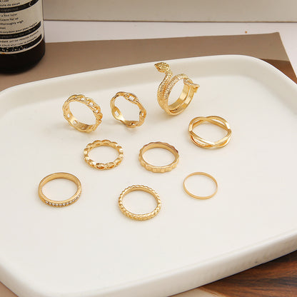 Snake Ring Set 9 Pieces