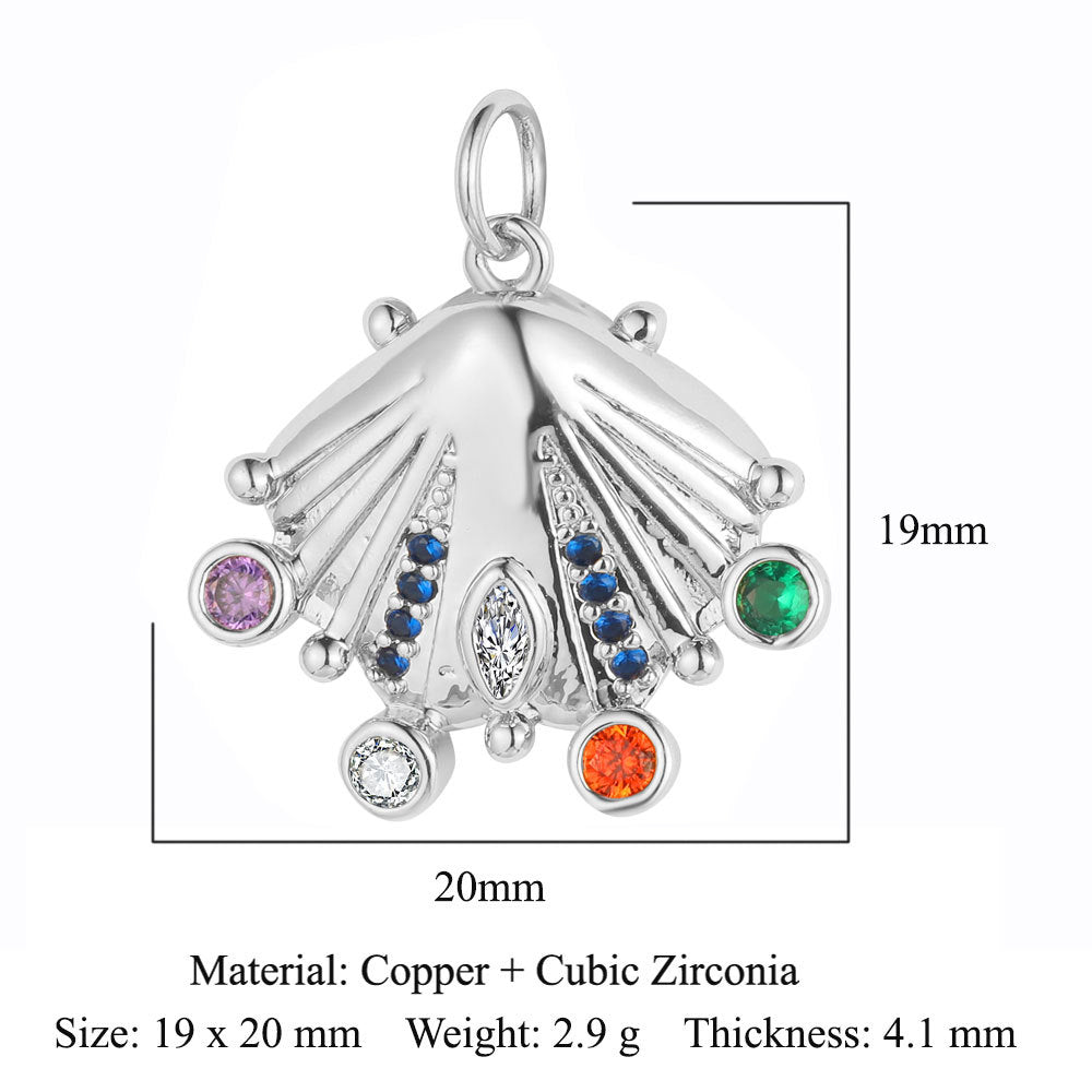 Feather wings tower copper zircon pendant