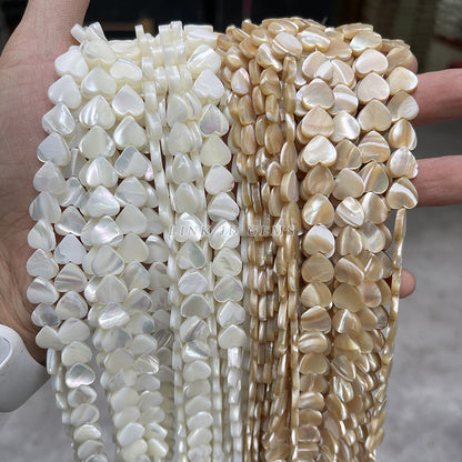 6/8/10 m natural shell beads heart-shaped loose beads