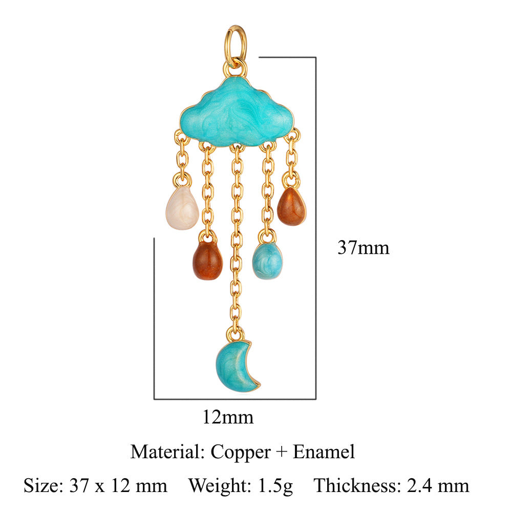 Copper Zircon Cocktail Necklace Bracelet Pendant