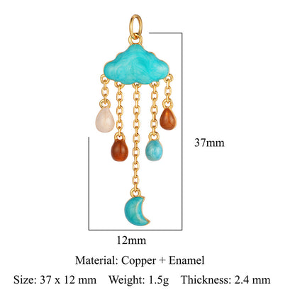 Copper Zircon Cocktail Necklace Bracelet Pendant